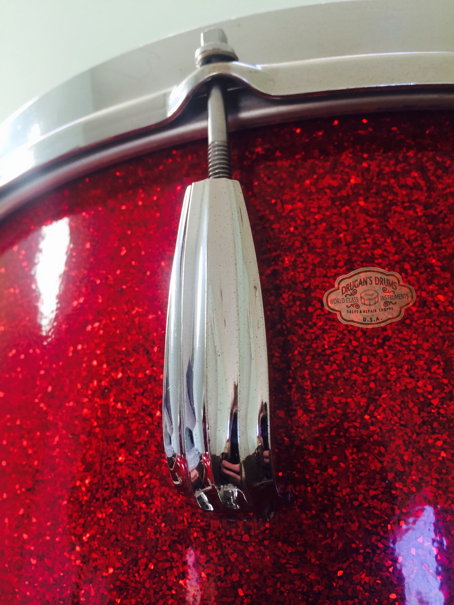 1953 Slingerland Red Glass Glitter Gene Krupa Deluxe Radio King Kit